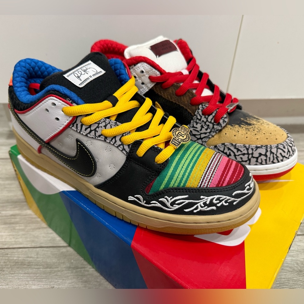 Nike SB Dunk Low Pro QS What The Paul CZ2239-600 Red Black Rogue Mais Noir Sz 12 - Picture 4 of 16